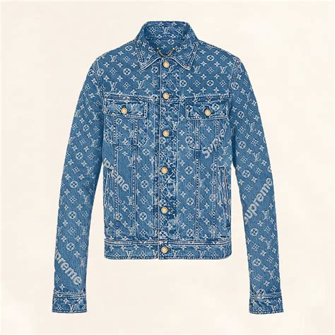 louis vuitton denim jacket supreme|Louis Vuitton supreme raincoat.